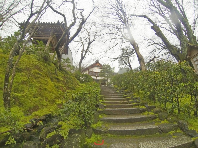 常寂光寺に階段 - Лестница к храму Дзёдзякко